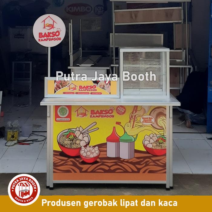 Booth Portable pentol bakso + etalase ukuran P.120 L.80 T.80