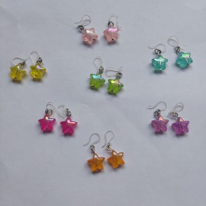 Anting kait plastik bintang kilap