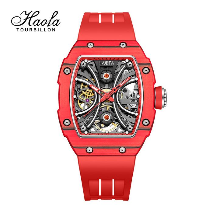 Haofa 1909L-1 Middle Size Carbon Fiber Automatic Watch Super Luminous 60H Power 1909L Jam Tangan Wan