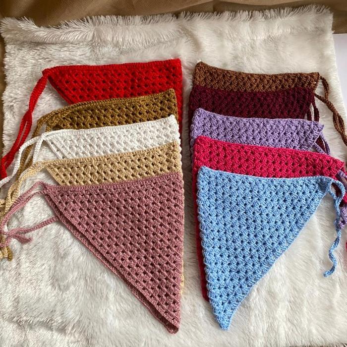 Crochet Bandana/Bandana Rajut Segitiga/ Scraft (var 1)