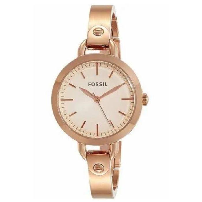 Jam Tangan Wanita Original Fossil BQ3026 Classic Minute Three Hand Rose Gold Tone Watch