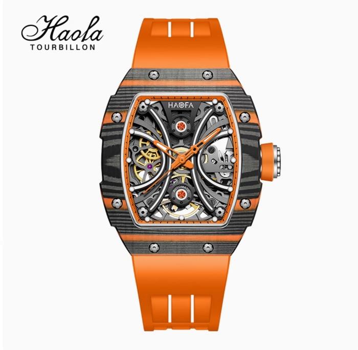 Haofa 1909L-1 Middle Size Carbon Fiber Automatic Watch Super Luminous 60H Power 1909L Jam Tangan Wan