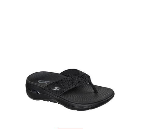(NEW) SENDAL SKECHERS GO WALK ARCH FIT WOMEN'S  - BLACK