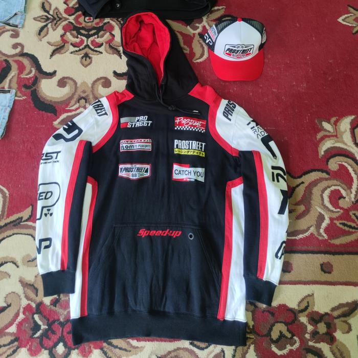 Jaket Hoodie Motor Prostreet CVP + Topi Original Second Bekas size XL