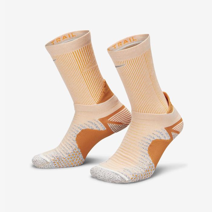 Kaos Kaki Nike Dri-FIT Trail Running Crew Socks Phantom Vivid Orange ORIGINAL