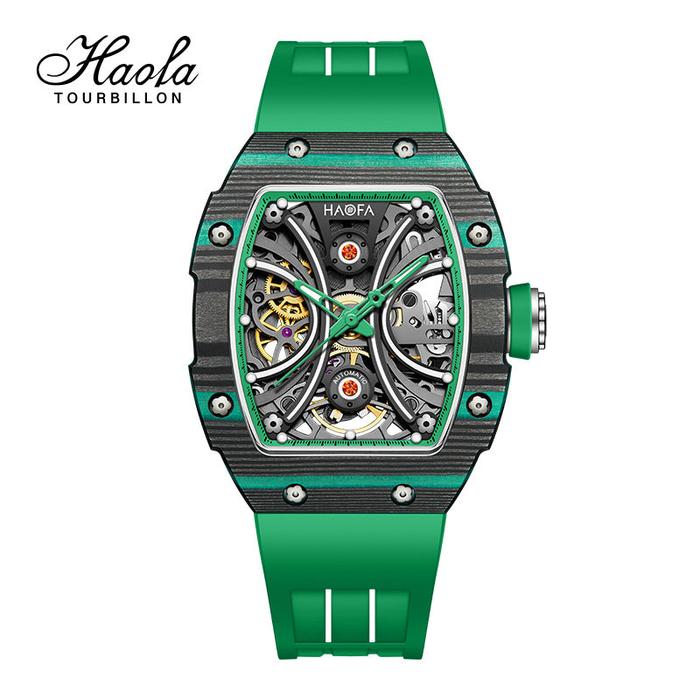 Haofa 1909L-1 Middle Size Carbon Fiber Automatic Watch Super Luminous 60H Power 1909L Jam Tangan Wan