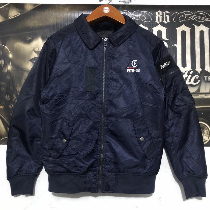 jacket bomber feltics warna navy