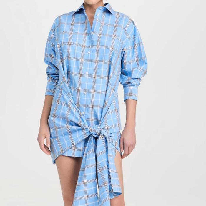 MSGM Poplin Check Dress with Knot  Poplin Check Dress with Knot (SALE)
