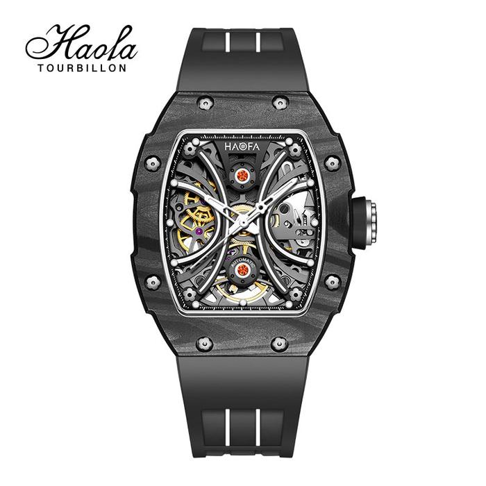 Haofa 1909L-1 Middle Size Carbon Fiber Automatic Watch Super Luminous 60H Power 1909L Jam Tangan Wan