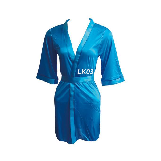 Sexy Lingerie Kimono Satin Biru Seksi Blue Temptation Grosir Lingeri