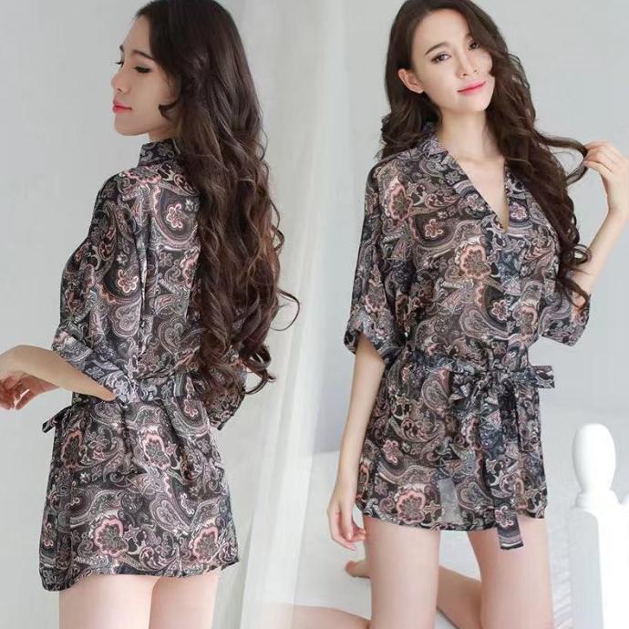lingerie kimono baju tidur sexy wanita lingeries piyama motif batik