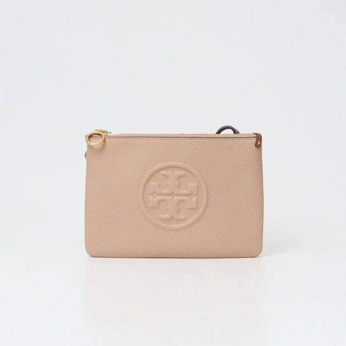 TB Perry Bombe Double Zip Crossbody Bag Color : Devon Sand