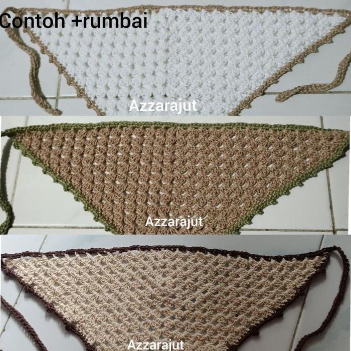 Part 1 ! ! ! Bandana Rajut / B Rajut Segitiga / Bandana Rajut Segitiga