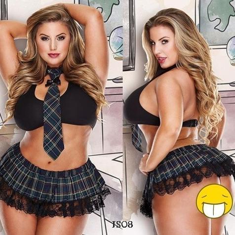 LINGERIE SEXY BIG SIZE KOSTUM COSPLAY STUDENT JUMBO FIT TO XXL JS08