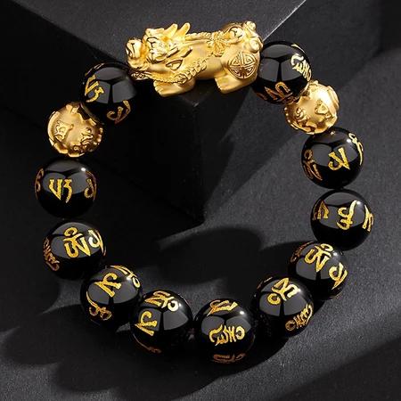 Gelang Aesthetic Budha Manik Simbul Keberuntungan pria Asli Gelang Doa Naga Pixiu Emas Simple Mewah