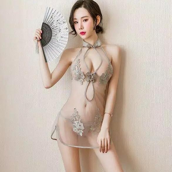 lingerie transparan chemise cosplay cheongsam qipao clubwear bajutidur