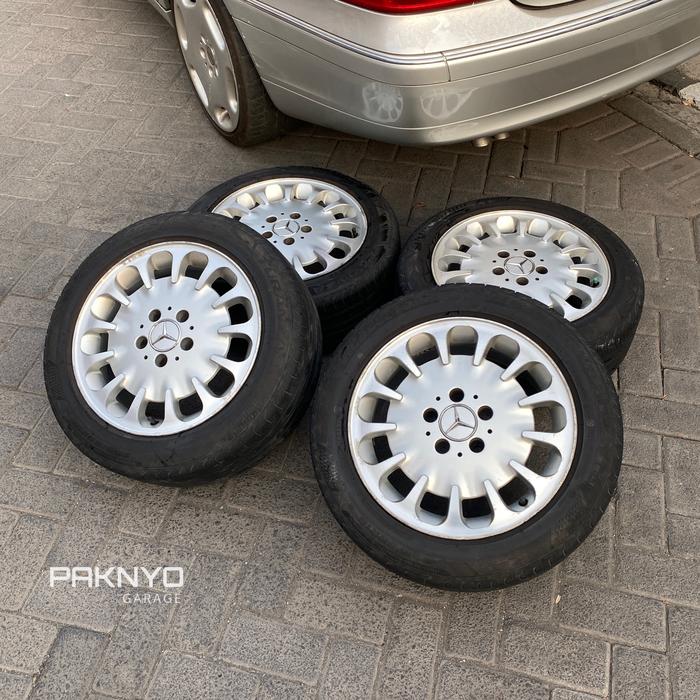 Velg R16 + Ban OEM Mercedes Benz W211 E260 Kuku Macan Lebar 7,5 Et42 Rata BELGIUM A2114011402