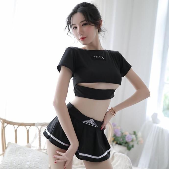 Lingerie Cosplay Sexy Police Black