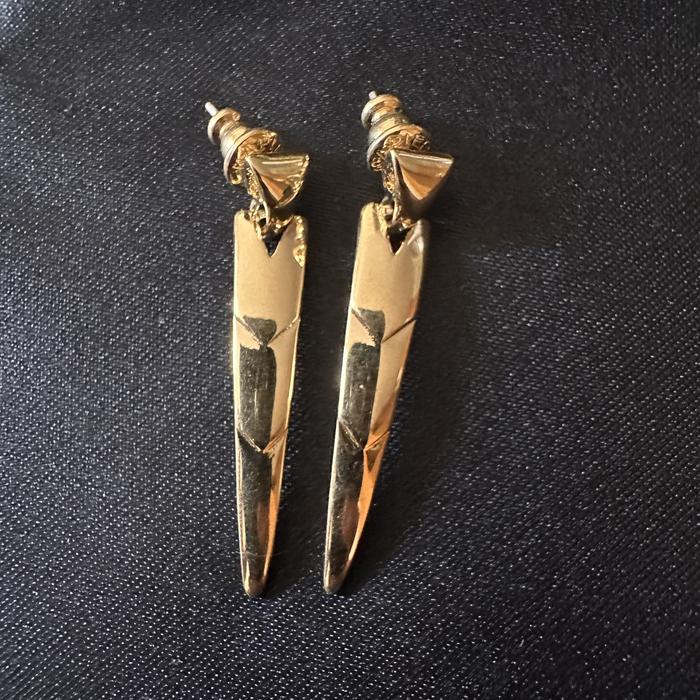 Godltone Sword Shaped Drop Earrings