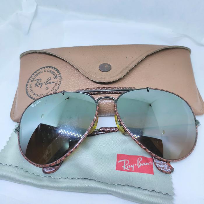 Kacamata vintage ori Ray-ban BL aviator leathers outdoorsman classic driving series bausch and lomb