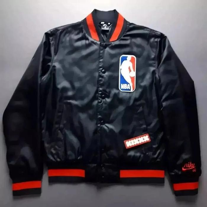 Nike SB x NBA Satin Bomber Jacket Black