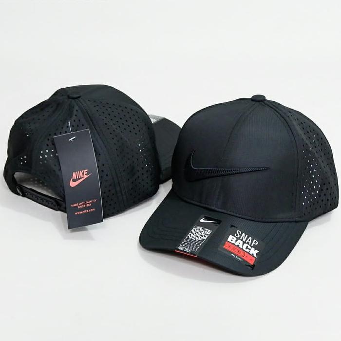 Jaitan TIMBUL just dO it logo !! topi SB snap back Edition nike AIR Cap SpOrTy cAsUaL TRIPLE Black S
