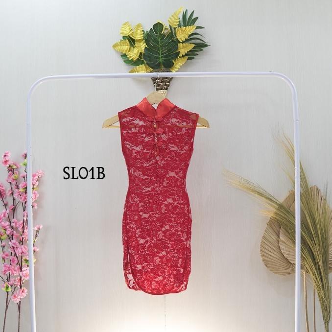 Sexy Lingerie Chongsam Babydoll Dress Sleepwear Baju Tidur Merah-SL01b