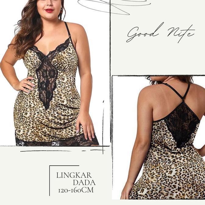 Lingeria sexy super big size / baju tidur jumbo /lingerie leopard 1798