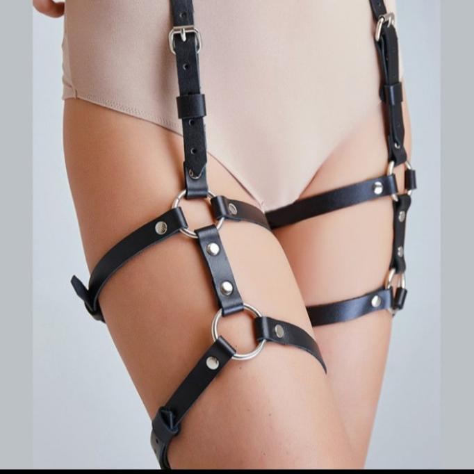 Alat BDSM set Bondage Lingerie Leg Leather premium Bad Bunies LP001