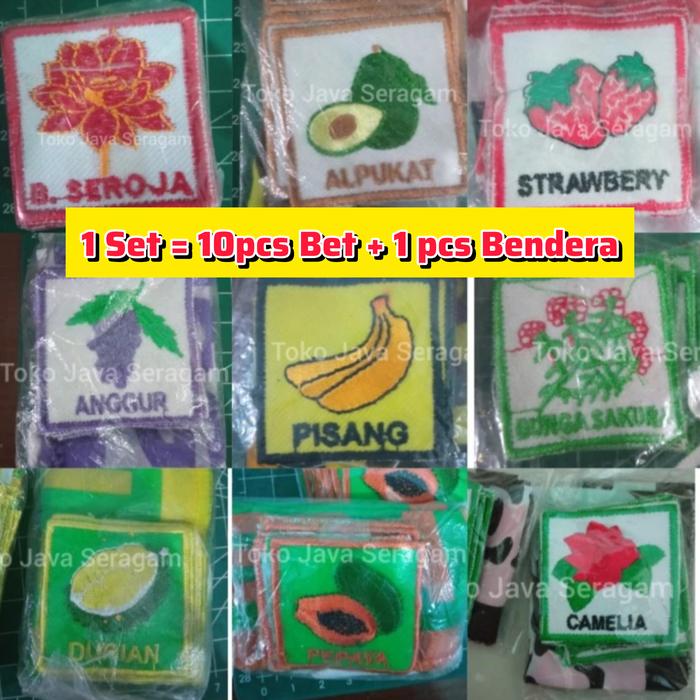 Bet 1Set Tanda Regu Bunga Buah Pramuka Penggalang Putri Seroja Sakura Alpukat Strawbery Anggur Sakur