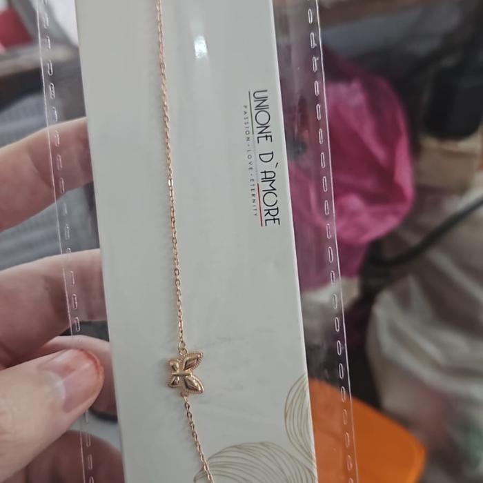 gelang rantai tangan kupu butterfly emas asli 375 besar jumbo 20 cm