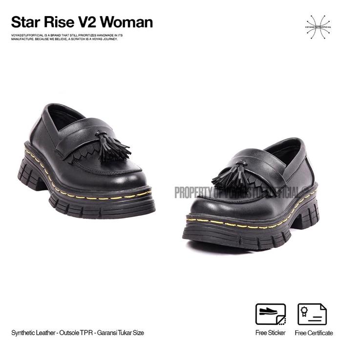 Nikmati Voyagstuffofficial - Star Rise V2 Sepatu Penny Loafers Black Woman