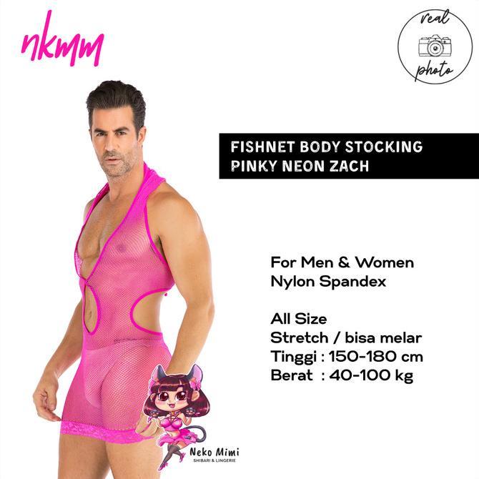 NKMM Fishnet Body Stocking Tubuh Jala Sexy Lingerie Pria Wanita BSM007