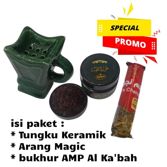 Cashback Komplit Bukhur Amp + Tungku Keramik + Arang Magic
