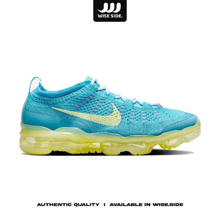 Sepatu Sneakers Pria Nike Air VaporMax 2023 Flyknit Baltic Blue Citron Tint Mens DV1678-400 ORIGINAL