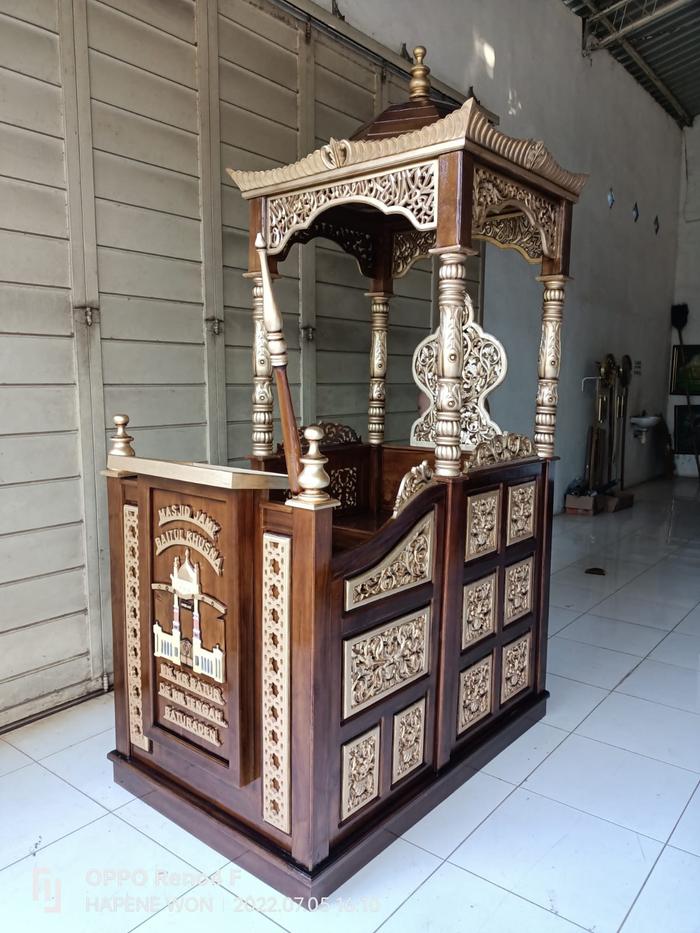 Mimbar Masjid Kubah Minimalis GRATIS Tongkat Kayu Jati | Mimbar UKIR minimalis , Mimbar khutbah