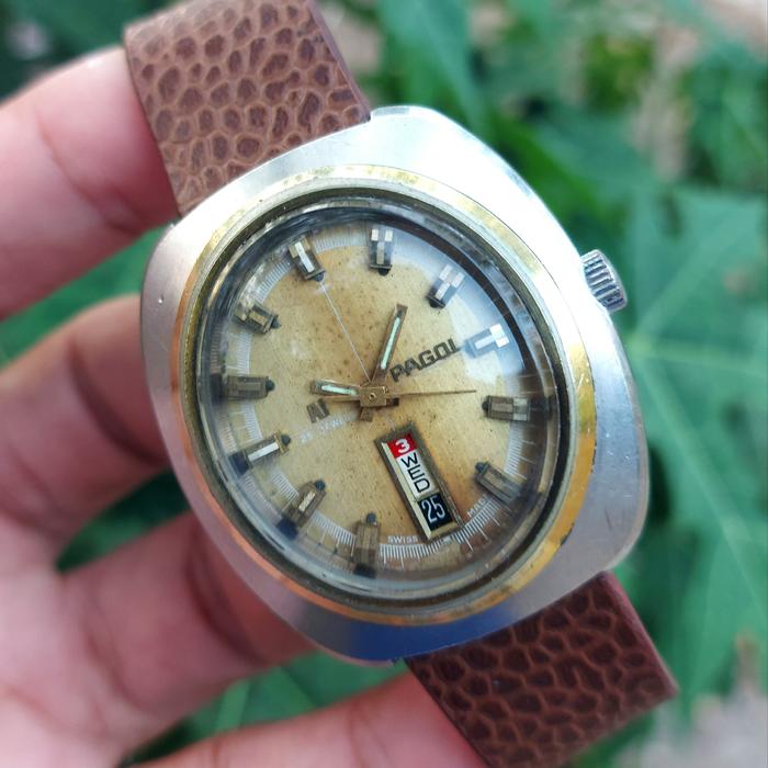 Jam Tangan Pagol A1 Oval Automatic Original Very Rare Item Vintage