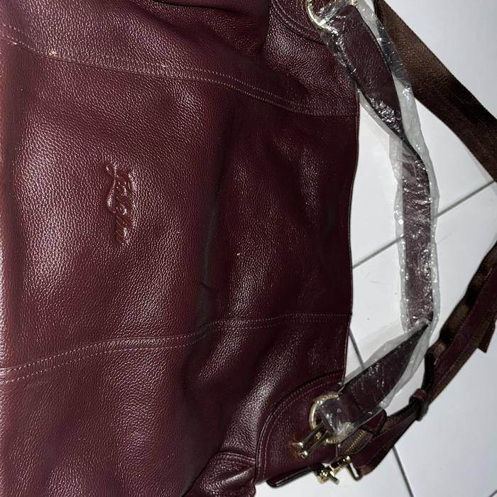 Tas leather kulit merah maroon gobelini firenze