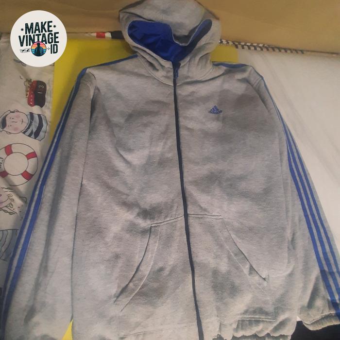 jaket outdoor tebal adidas vintage original 90s bolak balik logo center