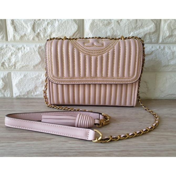 BAG'S OFFICIAL Tas Wanita Branded Torry Burch TB Fleming Manik pink