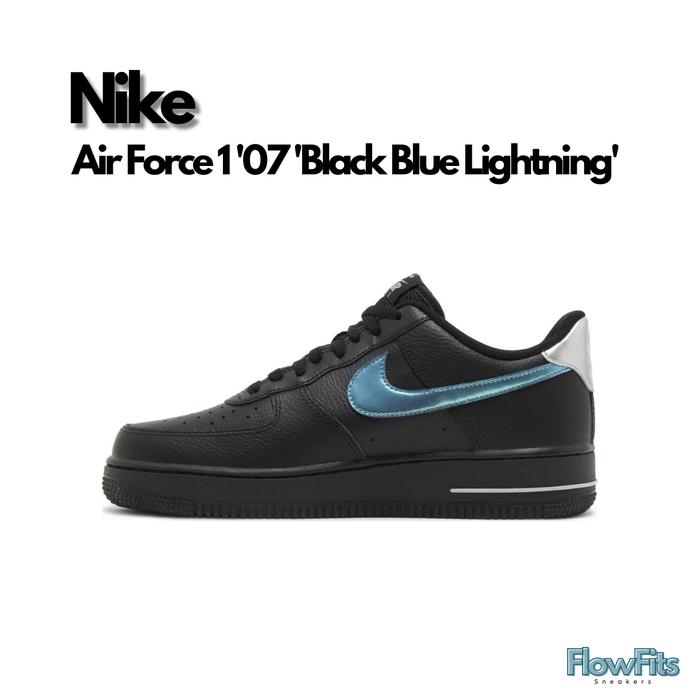 Nike Air Force 1 '07 'Black Blue Lightning' FD0654-001 BNIB ORIGINAL Sneakers Pria Wanita UNISEX