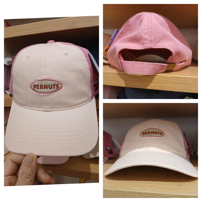 Topi Sport Peanuts Pink Putih Miniso