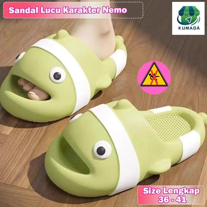 Gila Kumada Sandal Wanita Bentuk Ikan Nemo Lucu Dalam Ruangan Rumah Antiselip Sandal Pasangan Motif