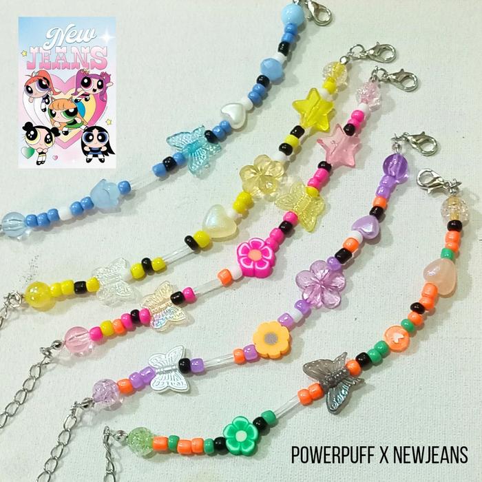 POWERPUFF GIRL X NEW JEANS BRACELET - Gelang Friendship New Jeans Powerpuff Girl