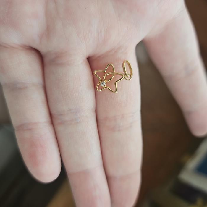 Liontin kalung bandul pendant bintang star emas asli 375 murah 8k