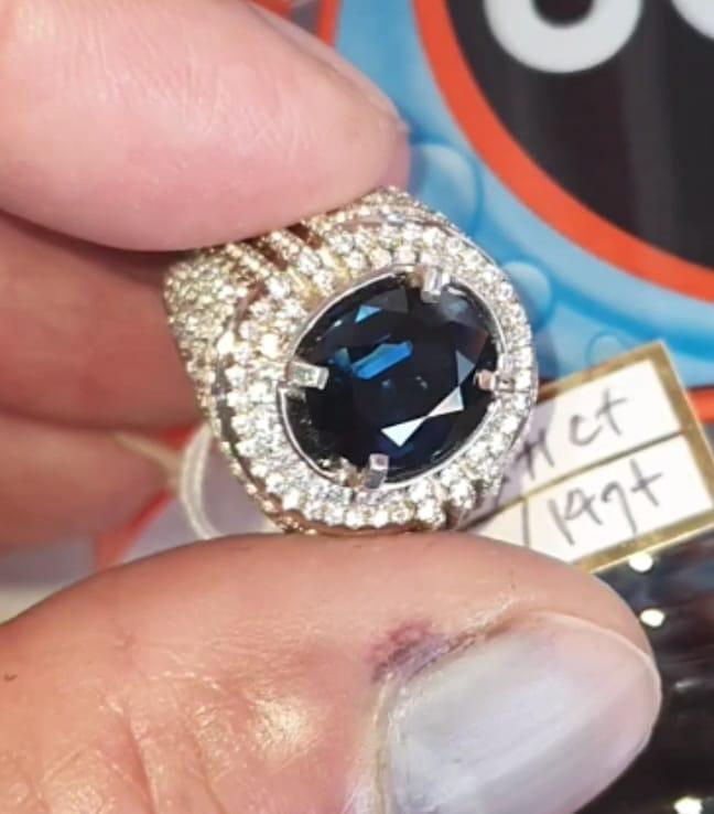 3 71ct Fancy Sapphire Top Kristal , Batu Permata Safir (code:p071)