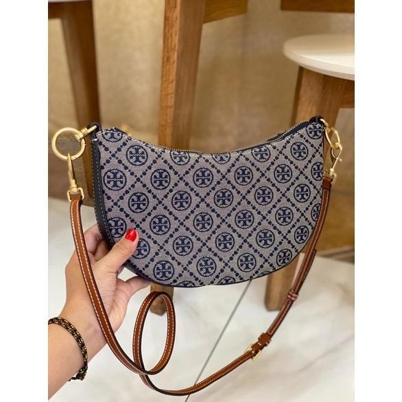 BAG'S OFFICIAL Tas Wanita Branded Tory Burch Mini T Monogram Jacquard hobo Bag