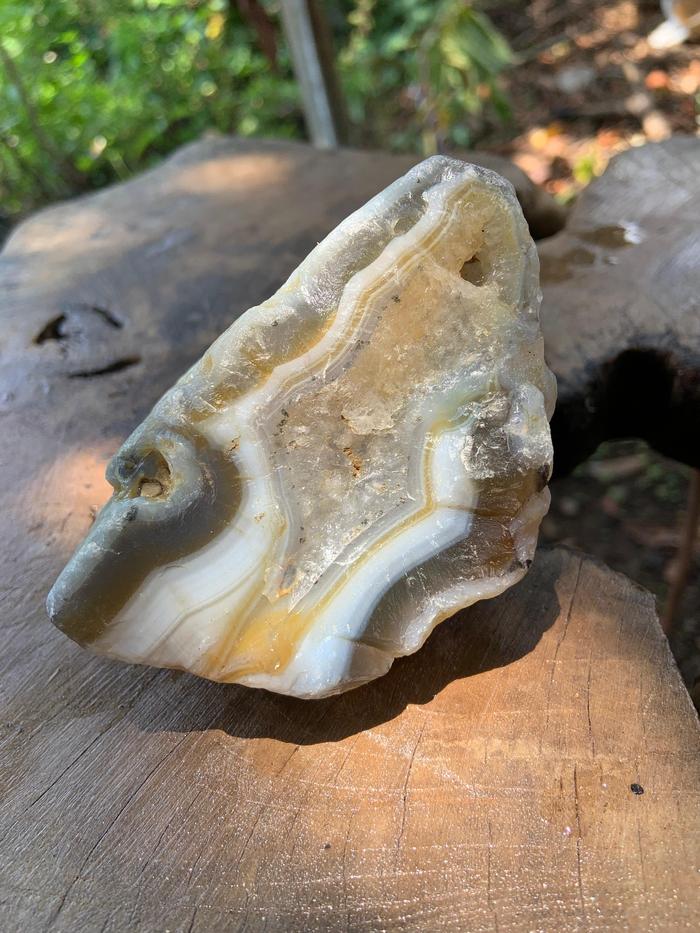 Natural Banded Chalcedony Suleman Crystal Stone Rough Rock Raw Agate Bahan Batu Akik Alam Mulia Sule
