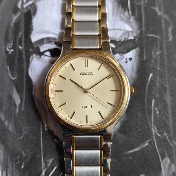 Jam Tangan Pria Simple Seiko Spirit 7N01-6A70 Two Tone Japan R