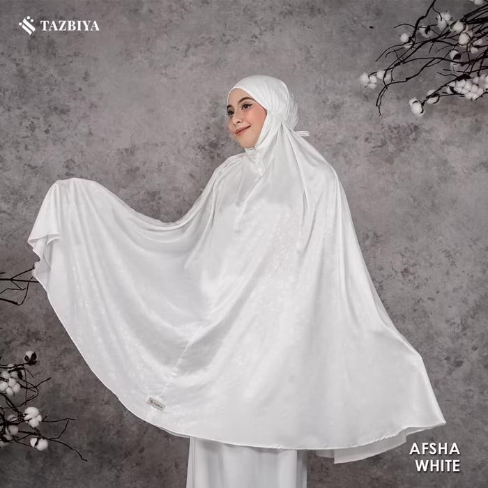 TAZBIYA - Mukena Silk Premium Emboss 2 in 1 Afsha Series | All Size fit to Jumbo | Mukena Silk Nikah